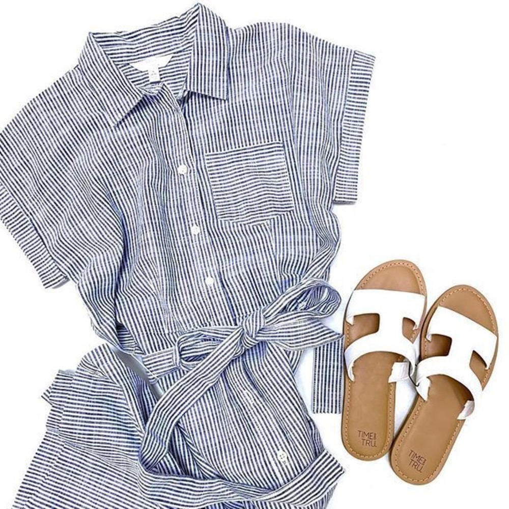 Time and Tru Button Front Dress